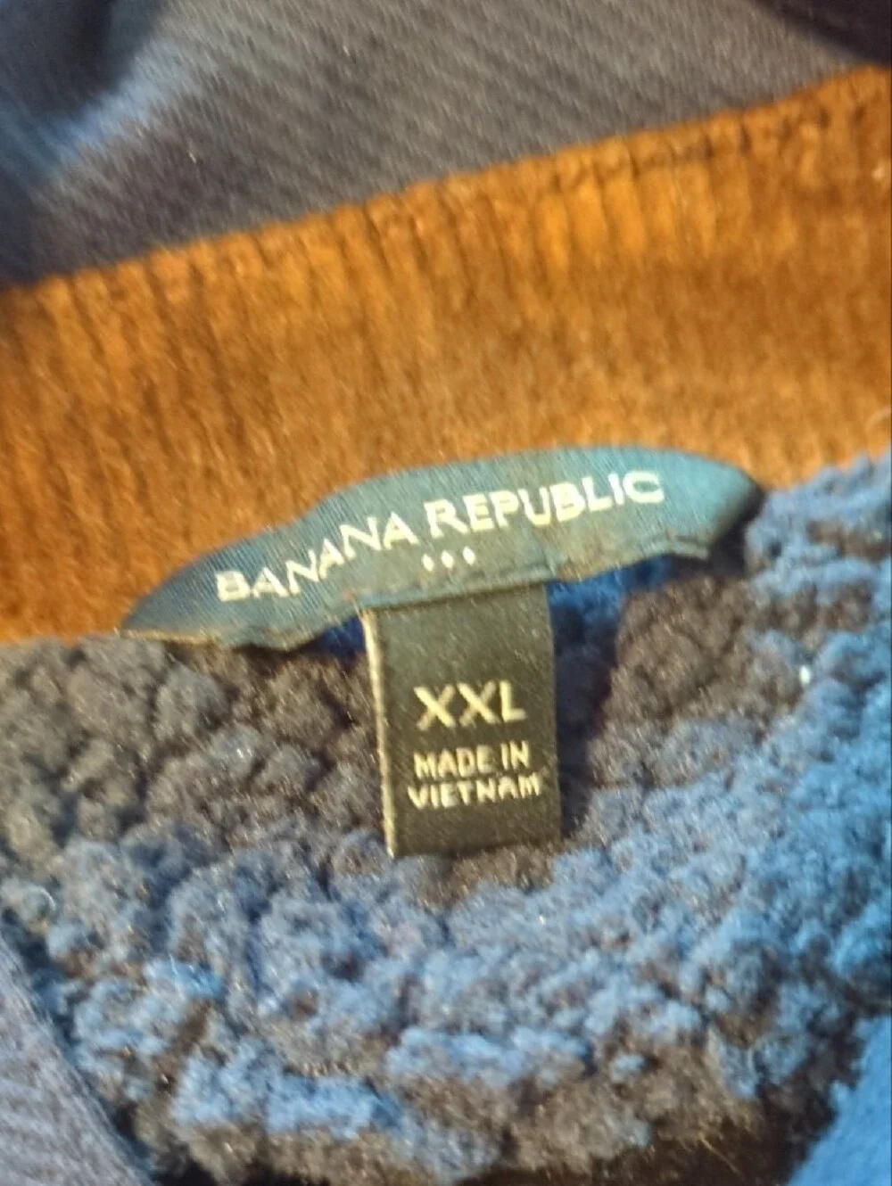 Banana Republic Men's Navy Sherpa-Lined Button-Front Jacket
